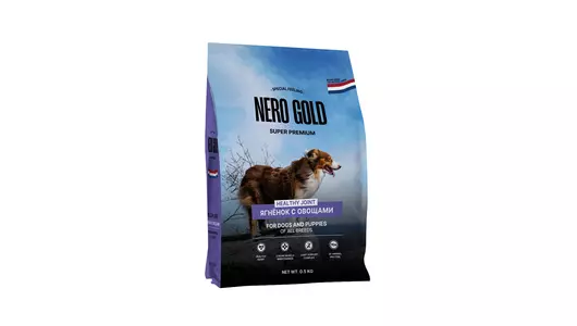 NERO GOLD super premium Полнорационный сухой корм для собак и щенков с мясом ягненка и овощами, 500г