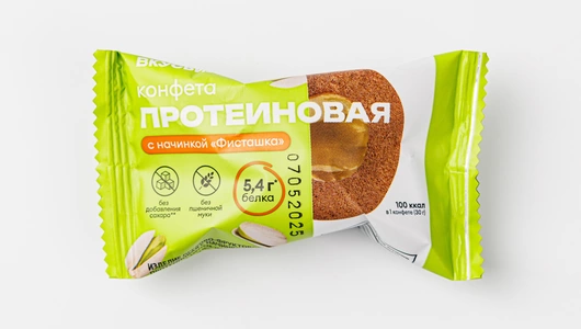 Конфета протеиновая с начинкой "Фисташка"
