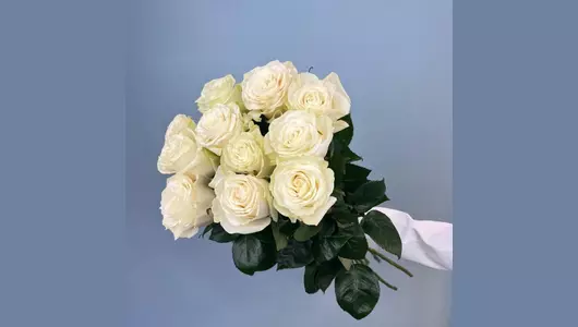 Белые высокие розы FMART by flowwow