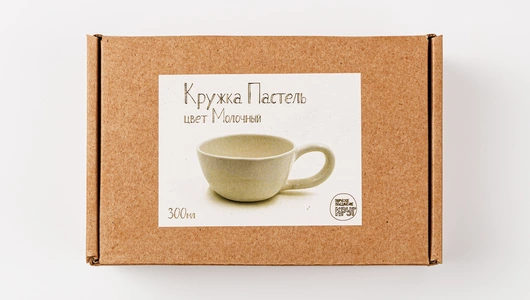 Кружка "Пастель" большая. Цвет молочный