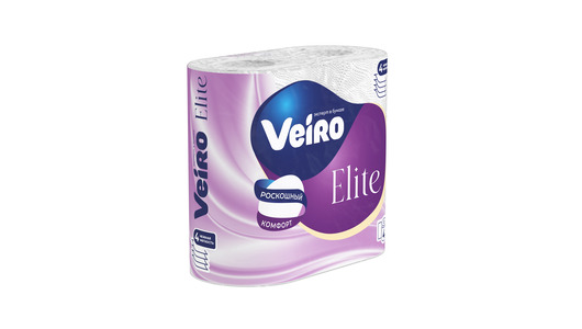 Бумага туалетная Veiro Elite Extra 4-слойная 4 рулона Бумага туалетная Veiro Elite Extra 4-слойная 4 рулона