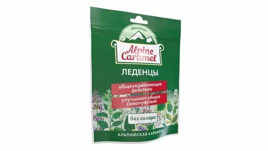 Альпин Альпийская карамель леденцы без сахара 75г
