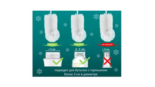 Ершик для&nbsp;мытья бутылок 0,25 л York цвет ручки в&nbsp;ассортименте 1 шт