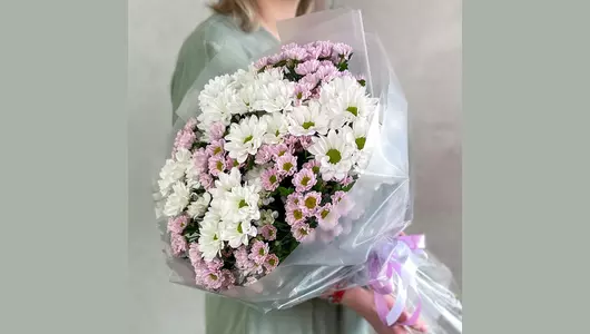 Букет Хризантема и&nbsp;розовые сантини FMART by flowwow