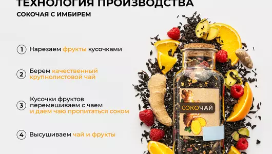 Чай черный Befruitbe пропитанный соком имбиря с кусочками яблока лемонграсса и апельсина 130 г