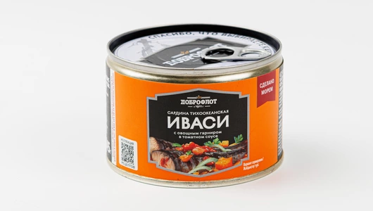 Сардина тихоокеанская (Иваси) с овощным гарниром в томатном соусе, 245 г