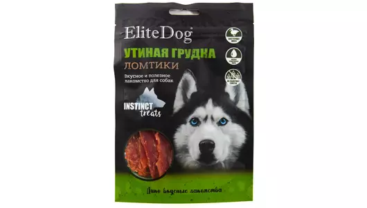 ELITEDOG INSTINCT TREATS Лакомство для собак «Утиная грудка», 100гр