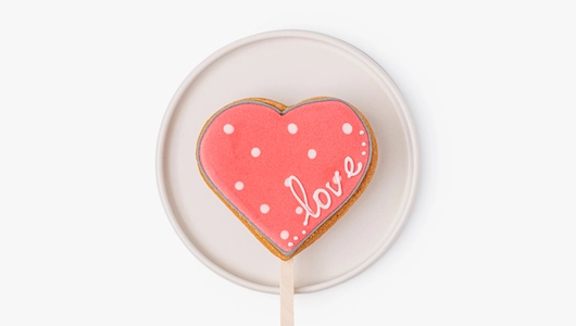 Пряник имбирный "14 февраля" на&nbsp;палочке