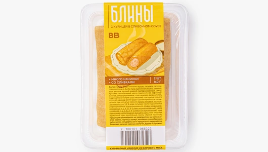 Блины с&nbsp;курицей в&nbsp;сливочном соусе