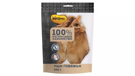 МНЯМС Лакомство Уши говяжьи д/собак 85г