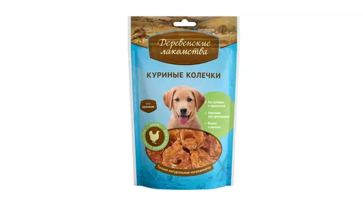 ДЕРЕВЕНСКИЕ ЛАКОМСТВА Куриные колечки д/щенков 90г