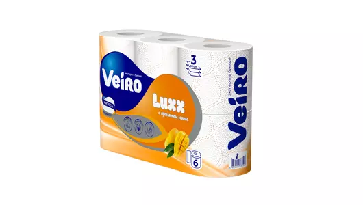 Бумага туалетная Veiro Luxx с&nbsp;ароматом манго 3-слойная 6 рулонов