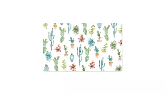 TARHONG Коврик под миски "Cactus", белый с рисунком, 48х29см