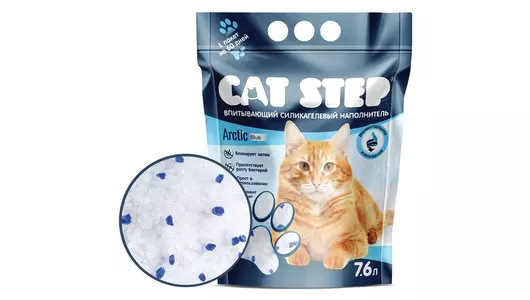 Наполнитель впитывающий силикагелевый CAT STEP Arctic Blue, 7,6 л