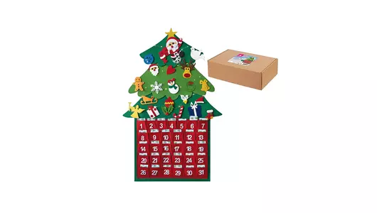 Адвент-календарь Золотая сказка Фетровый 24 украшения 31 задание +1 в подарок 100х50 см