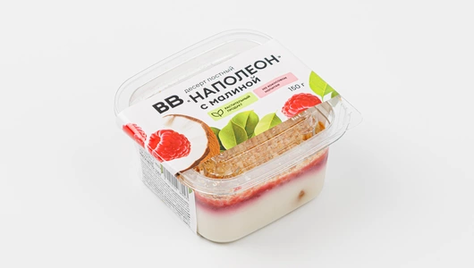 Десерт "Наполеон" с малиной, постный Десерт "Наполеон" с малиной, постный