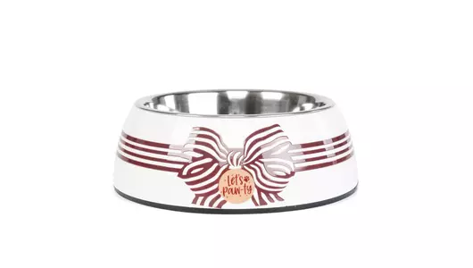 ZooZooZoo Миска для животных металлическая на подставке, бело-коричневая, M, 450мл, 14.2см ZooZooZoo Миска для животных металлическая на подставке, бело-коричневая, M, 450мл, 14.2см