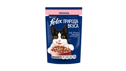 FELIX 75гр Корм для кошек Природа Вкуса Лосось