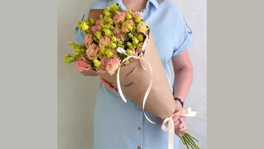 Букет «Абрикос» из&nbsp;эустомы FMART by flowwow