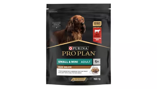 PRO PLAN Duo Delice Small&Mini Adult Корм сух.говядина д/собак мелких и карл.пород 700г