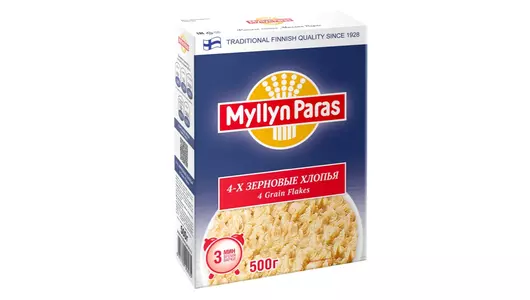 Хлопья Myllyn Paras 1928 4-х зерновые б/п 3 мин 500 г