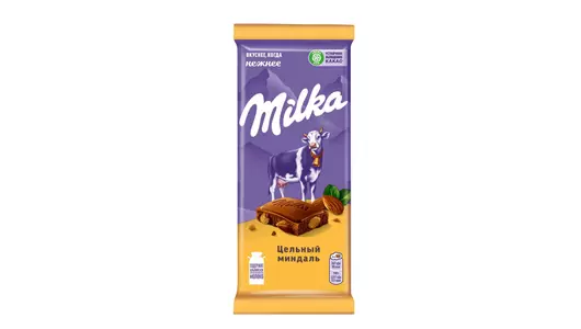 Шоколад молочный Milka с цельным миндалем 80 г