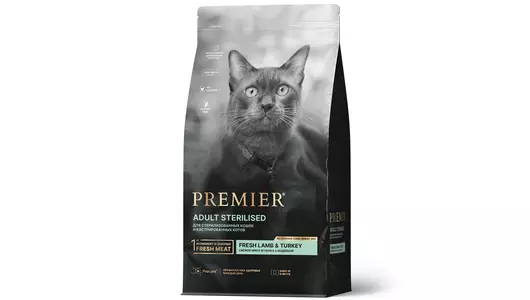 PREMIER Cat Adult Sterilised Lamb&Turkey Корм сух.ягненок,индейка д/стерил.кошек 400г
