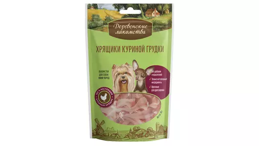 ДЕРЕВЕНСКИЕ ЛАКОМСТВА Хрящики куриной грудки д/мини-пород 30г