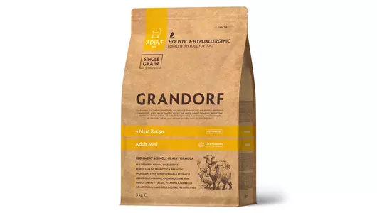 GRANDORF Mini Adult 4Meat Корм сух.4вида мяса с пробиотиками  д/собак мелких пород 3кг