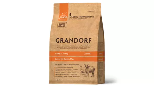 GRANDORF Med&Maxi Junior Lamb/Turkey Корм сух.ягненок,индейка д/юниоров средних и крупных пород 3кг