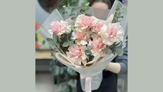 Букет розовые французские розы «Нежная роскошь» FMART by flowwow