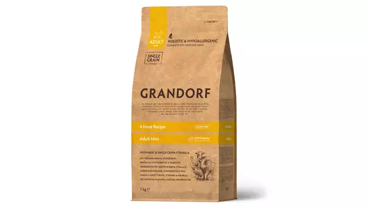 GRANDORF Mini Adult 4Meat Корм сух.4вида мяса с пробиотиками д/собак мелких пород 1кг
