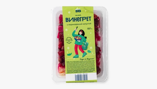 Салат винегрет с маринованной капустой