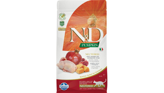 FARMINA 1,5кг для кастрир. котов и стерилиз. кошек Тыква с Перепелкой гранат, беззерновой FARMINA 1,5кг для кастрир. котов и стерилиз. кошек Тыква с Перепелкой гранат, беззерновой