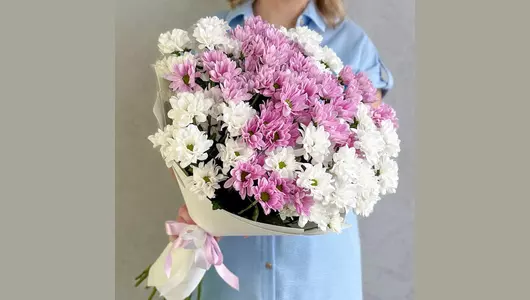 Букет «Сладкий зефир» из&nbsp;11 хризантем FMART by flowwow