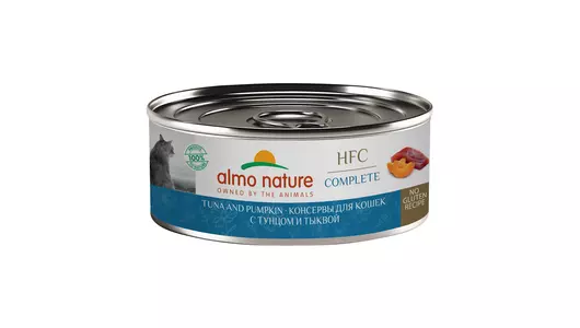 Almo Nature консервы Консервы   для кошек с тунцом и тыквой (HFC - Complete - Tuna and Pumpkin), 100г