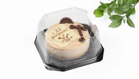 Торт муссовый "С 23 февраля" шоколадный микс сырный