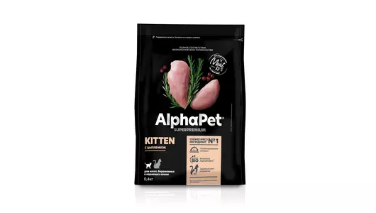 ALPHAPET Kitten Корм сух.цыпленок д/котят,беременных и кормящих кошек 400г