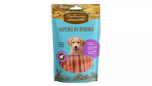 ДЕРЕВЕНСКИЕ ЛАКОМСТВА Нарезка из ягненка д/щенков 90г