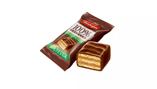 Конфеты вафельные Победа вкуса Чаржед в горьком шоколаде без сахара 150 г