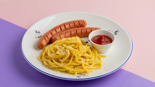Спагетти с сосисками детские