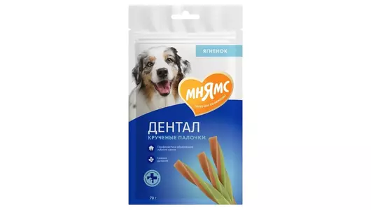 МНЯМС DENTAL Лакомство Крученые палочки с ягненком и мятой д/собак 70г