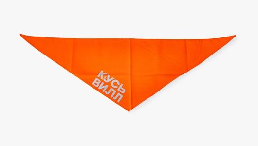 Бандана для собак (оранжевая) со светоотражающими элементами