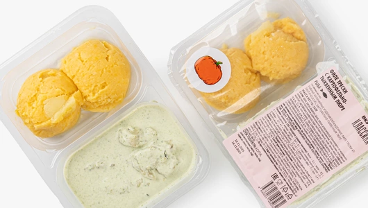 Филе трески с картофельно-тыквенным пюре