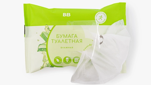 Бумага туалетная влажная, 15 шт