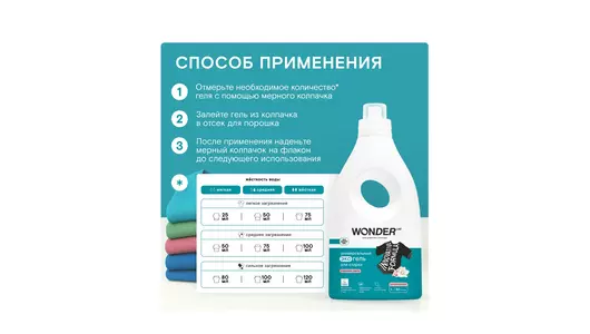 Гель для стирки Wonder Lab Утренние цветы универсальный 1 л Гель для стирки Wonder Lab Утренние цветы универсальный 1 л