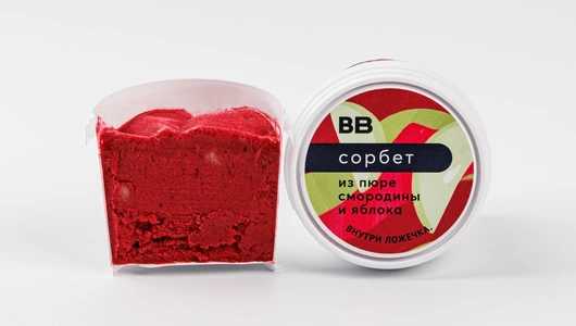 Сорбет из пюре смородины и яблока