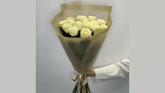 Букет 15 белых роз премиум класса FMART by flowwow