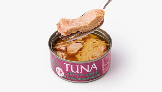Тунец (желтоперый) филе-кусочки в&nbsp;олив. масле, 140 г