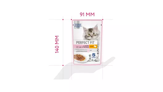 Корм влажный для&nbsp;котят Perfect Fit курица в&nbsp;соусе пауч 75 г